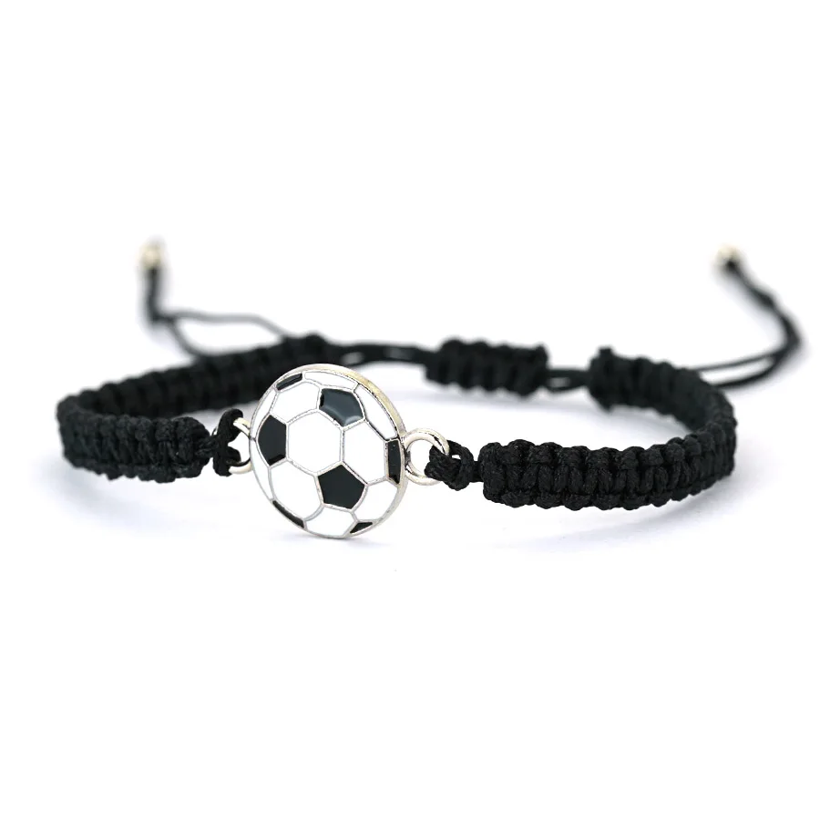 Macrame Cord Cotton - Sports Ball Charm Bracelet Adjustable Macrame