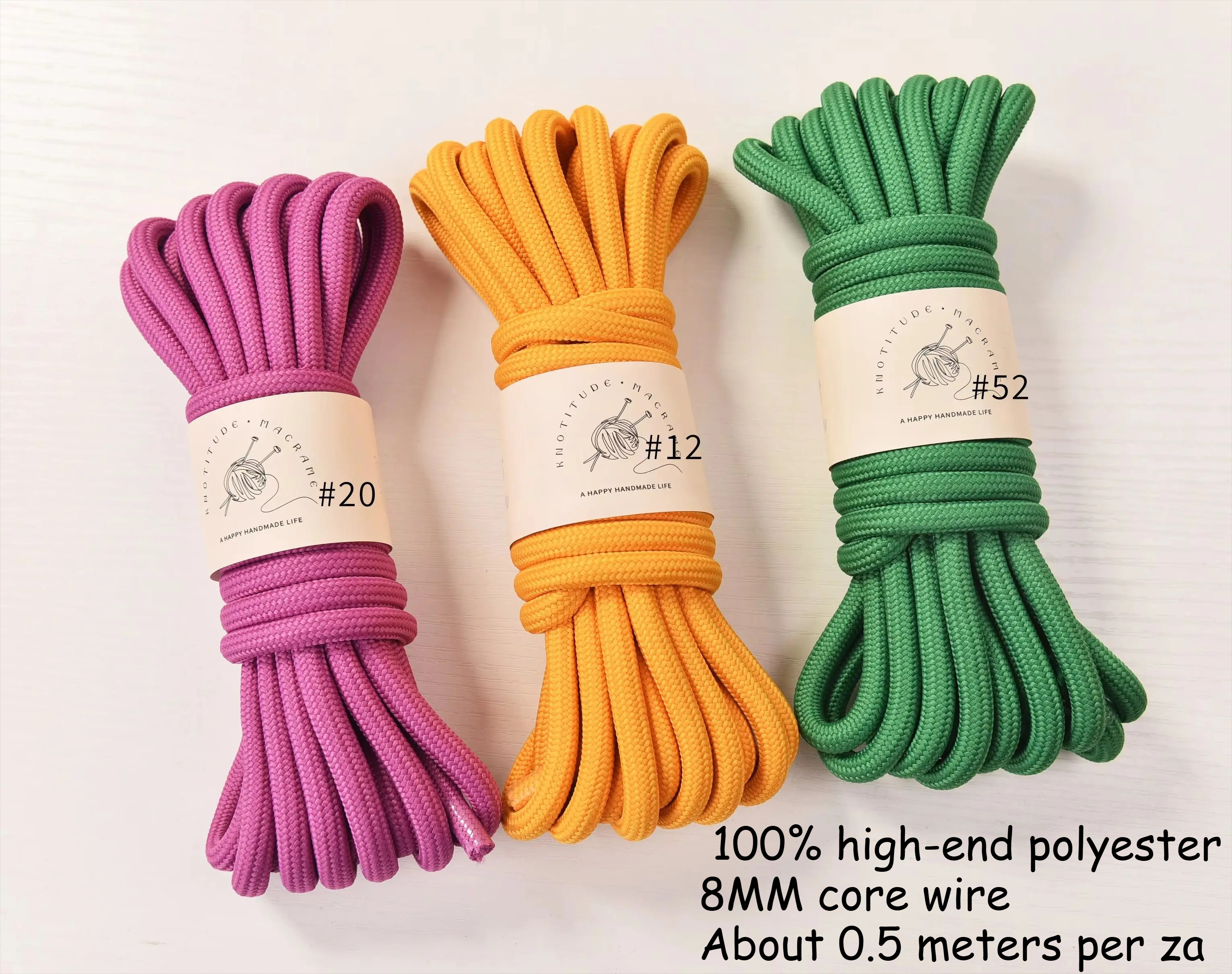 Macrame Cord Cotton - Polyester Braid Cord 5meters Pet Leash