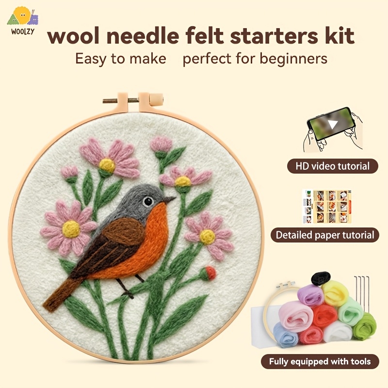 Punch Needle Kit - Robin & Daisy Felt Embroidery DIY