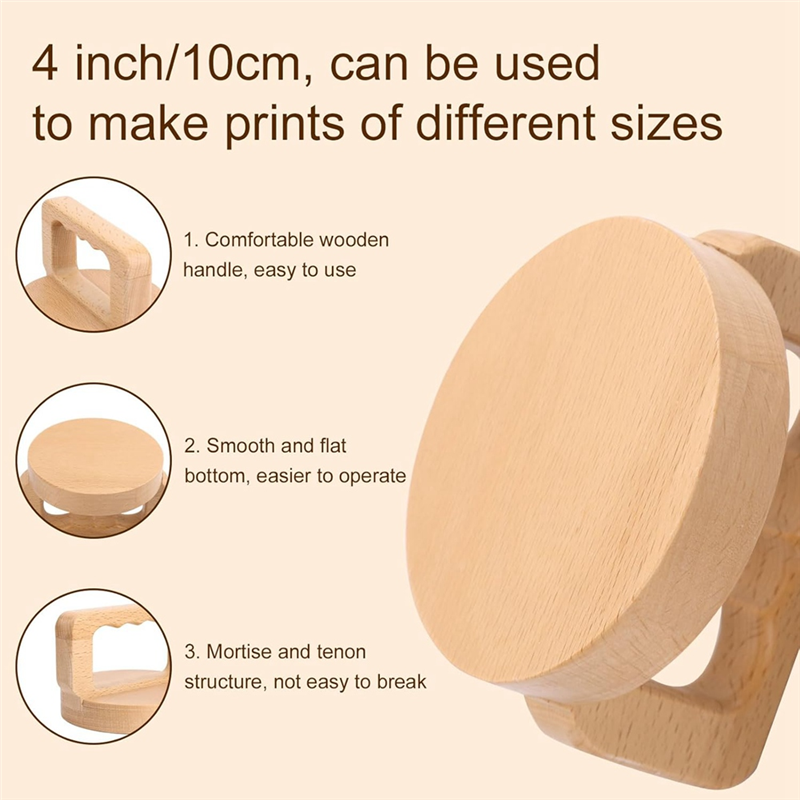 Lino Printing Block - ABHG-Wood Baren For Printmaking,Beech Block Printing