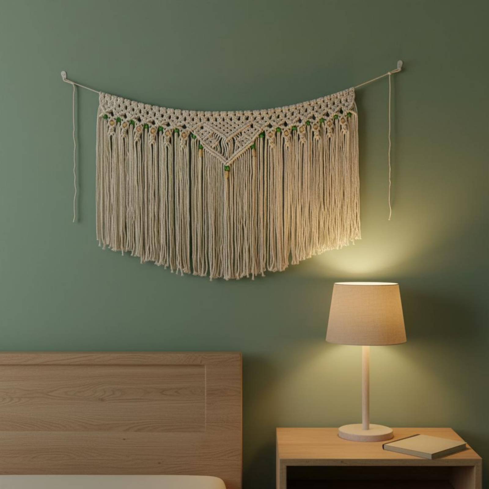 Macrame Cord Cotton - Tassel Wall Hanging Decorative Fringe Boho