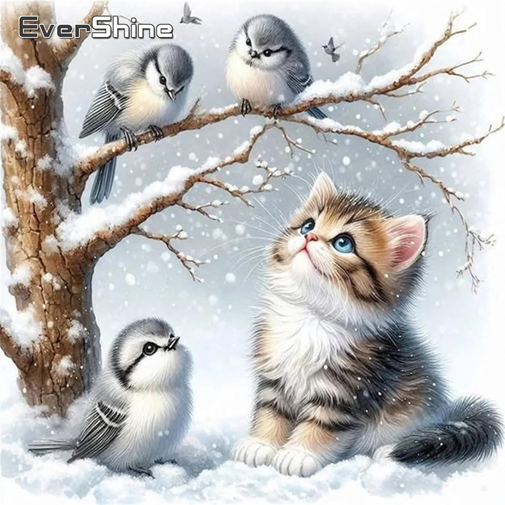 Art Craft Winter - Evershine Cat Diamond Mosaic Animal DIY