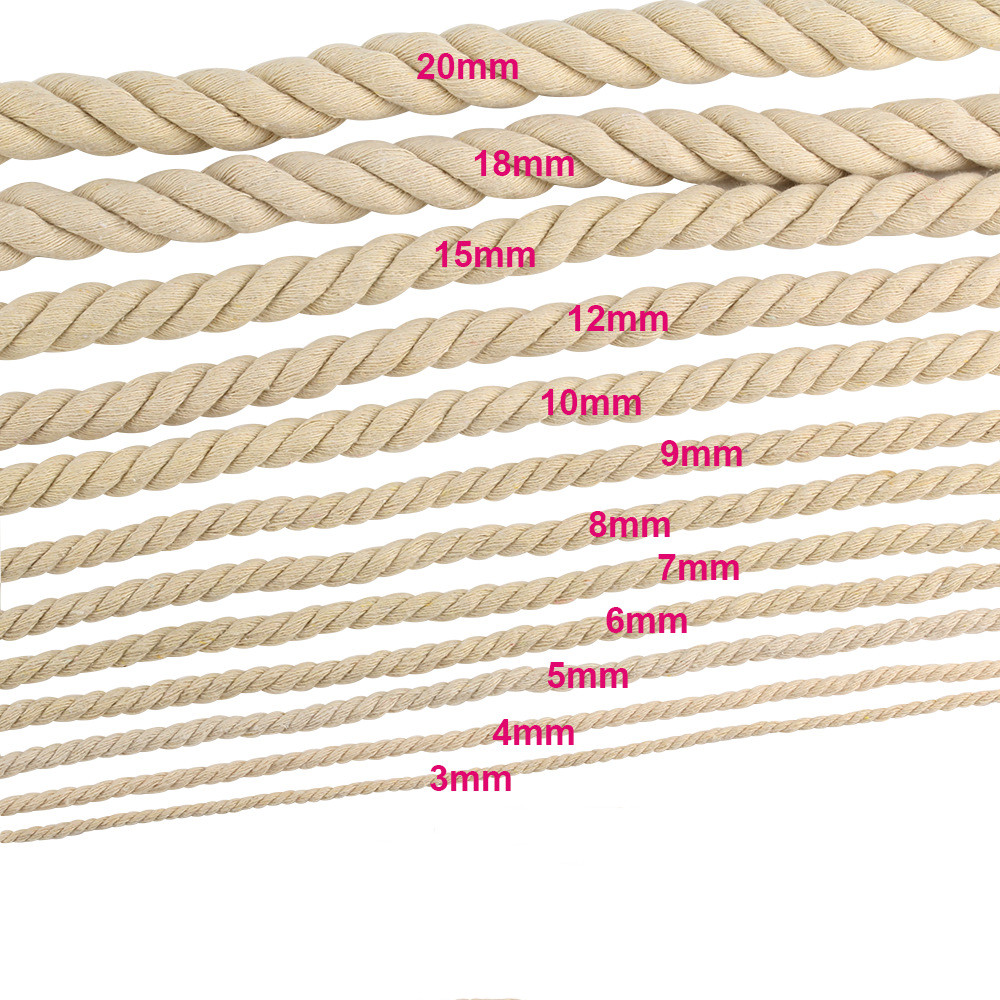 1-25M Natural Cotton Twisted R - Macrame Cord Cotton avaliação e preço