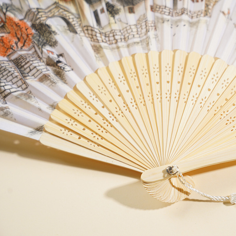Chinese Silk Folding Fan Vinta - Art Craft Video avaliação e preço
