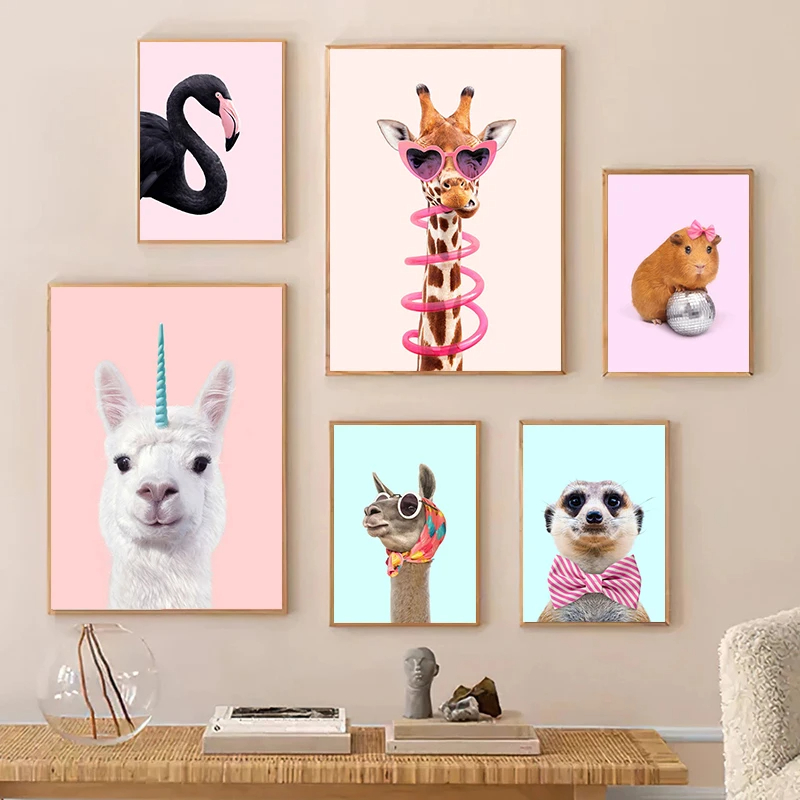 Funny Fashion Giraffe Zebra Fl - Art Craft Party avaliação e preço