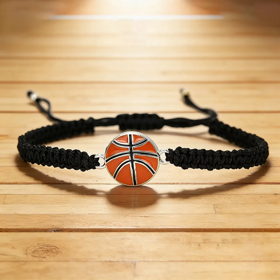 Sports Ball Charm Bracelet Adj - Macrame Cord Cotton avaliação e preço