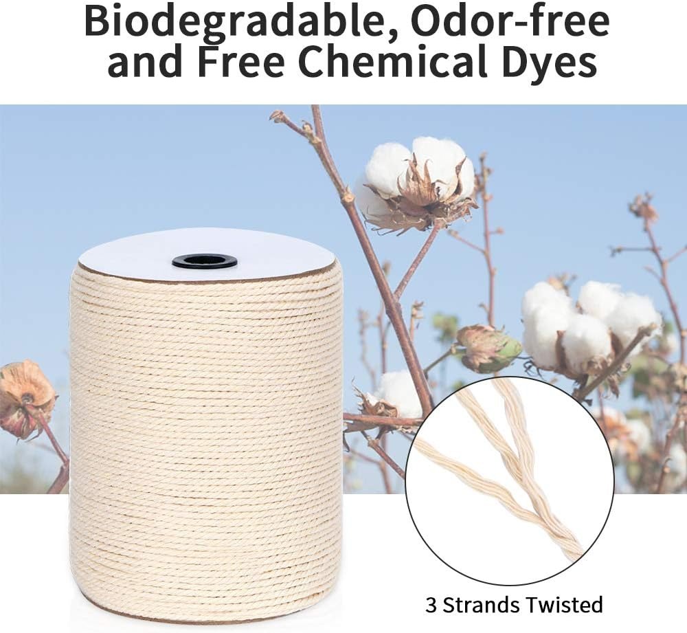 4mm x 328Yds Natural Cotton Ma - Macrame Cord Cotton avaliação e preço