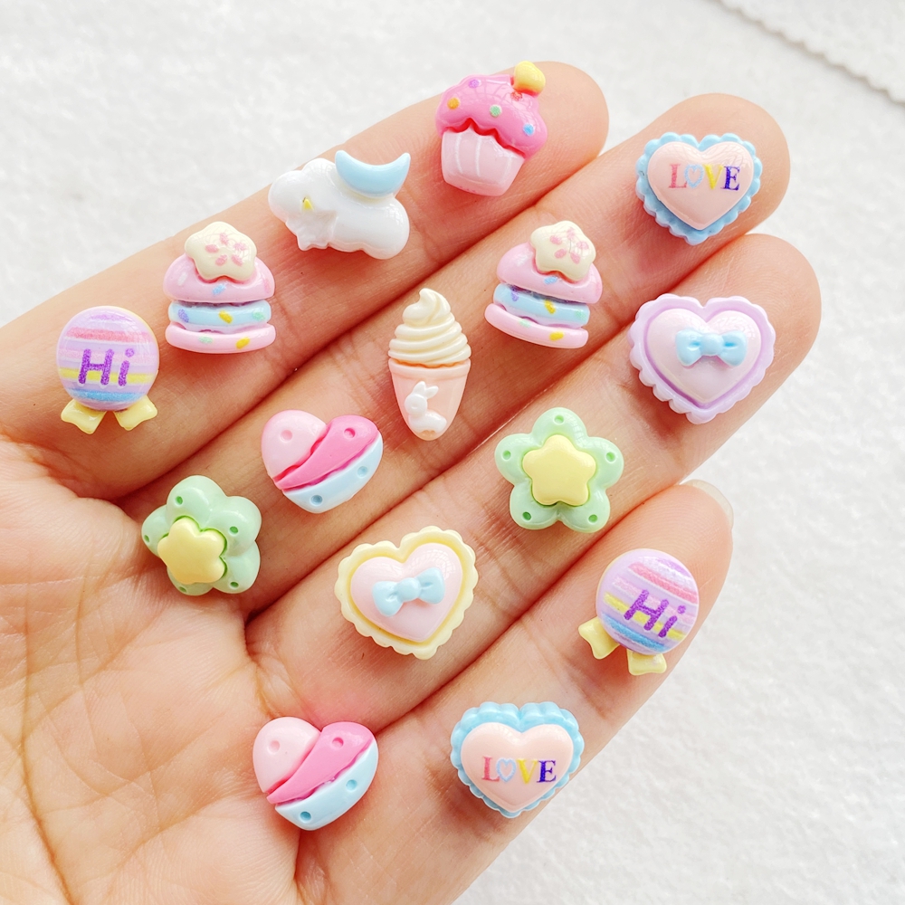 30pcs Resin Colorful 3D Cute S - Art Craft Ice Cream avaliação e preço