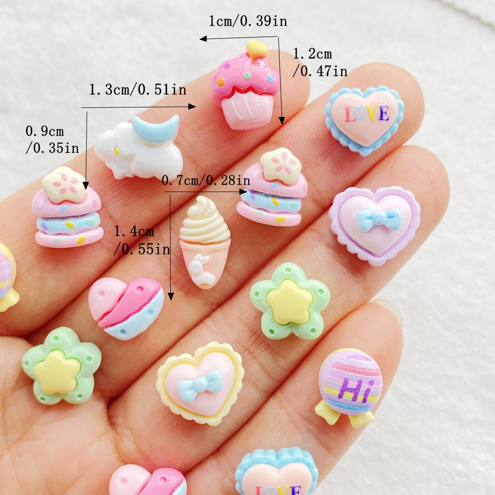 30pcs Resin Colorful 3D Cute S - Art Craft Ice Cream avaliação e preço