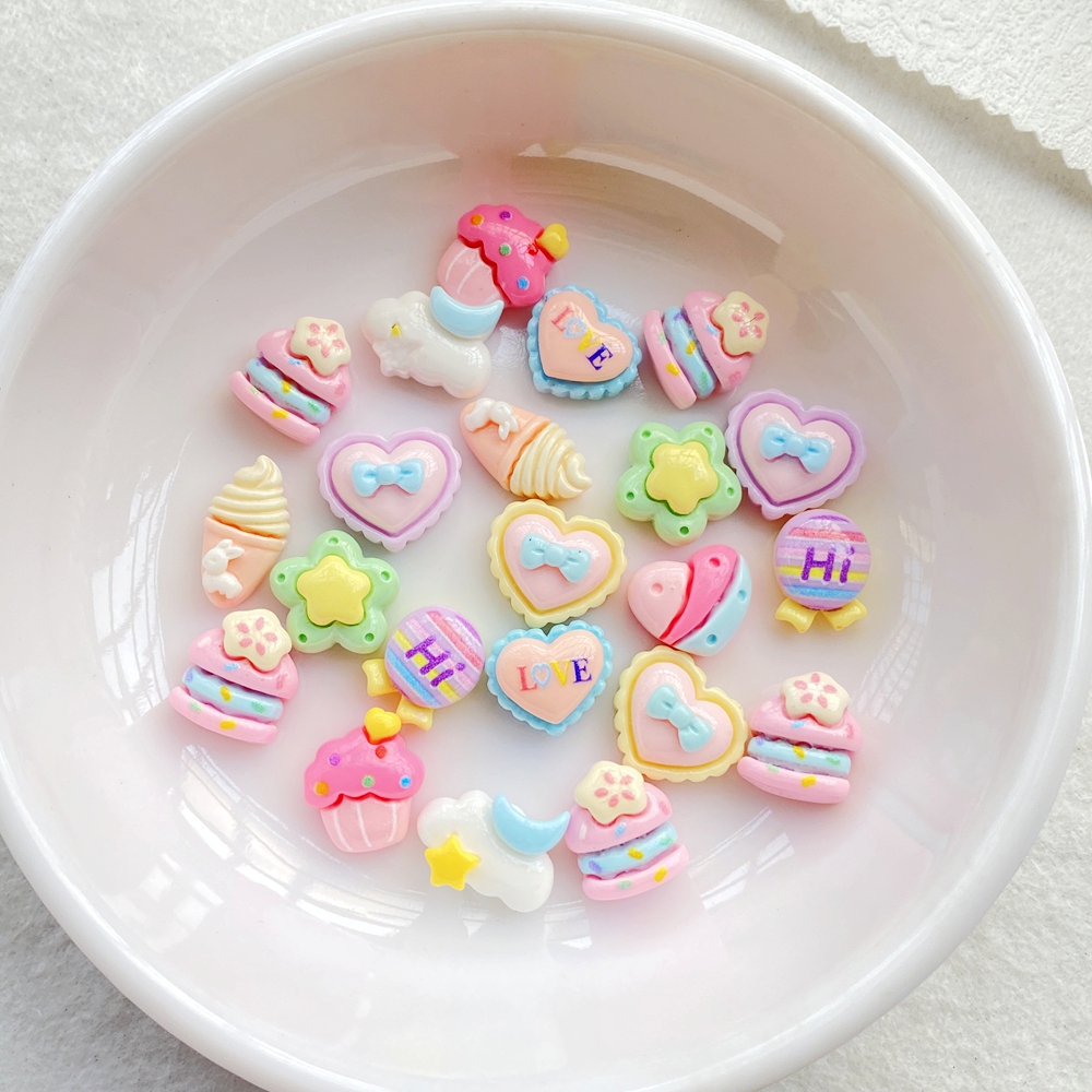 30pcs Resin Colorful 3D Cute S - Art Craft Ice Cream avaliação e preço