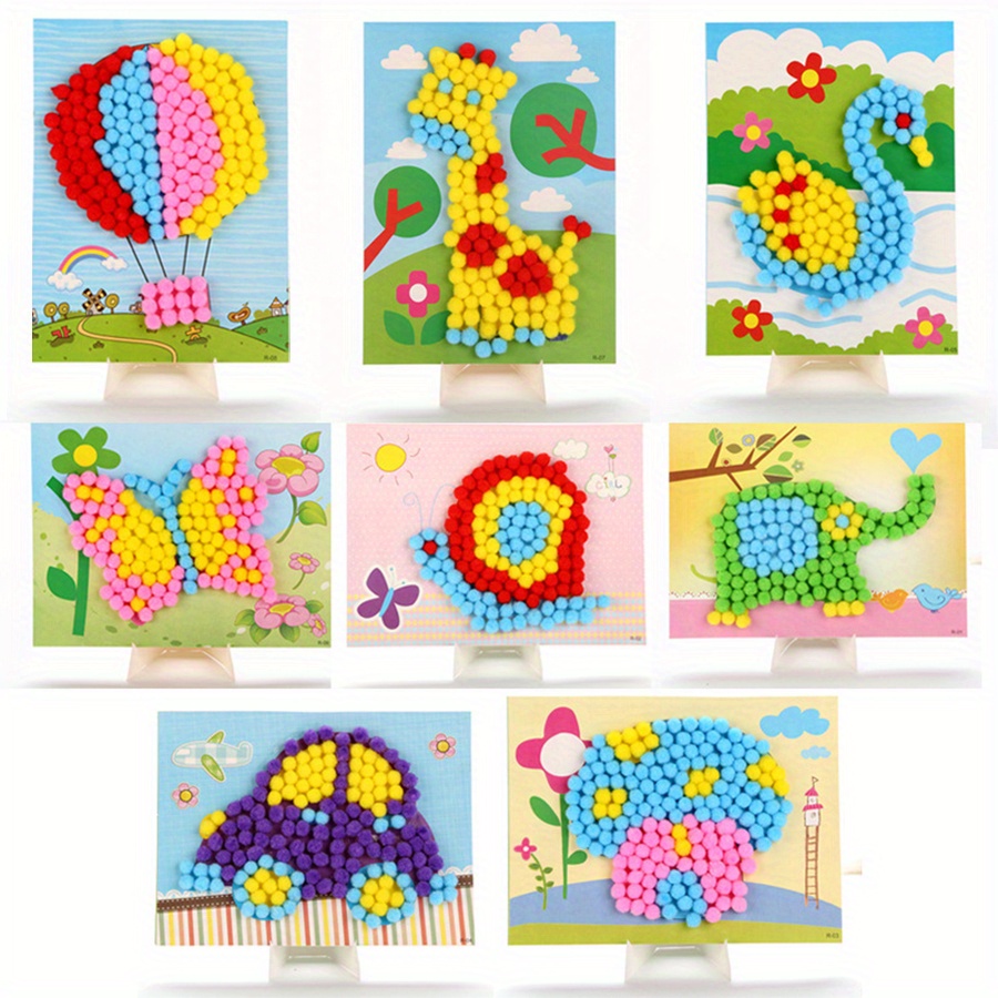 2pcs 16x21cm Colorful Pom-Pom  - Art Craft Painting avaliação e preço