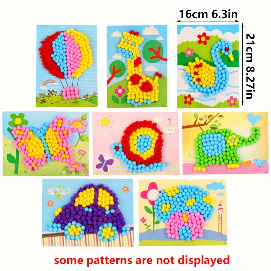 2pcs 16x21cm Colorful Pom-Pom  - Art Craft Painting avaliação e preço
