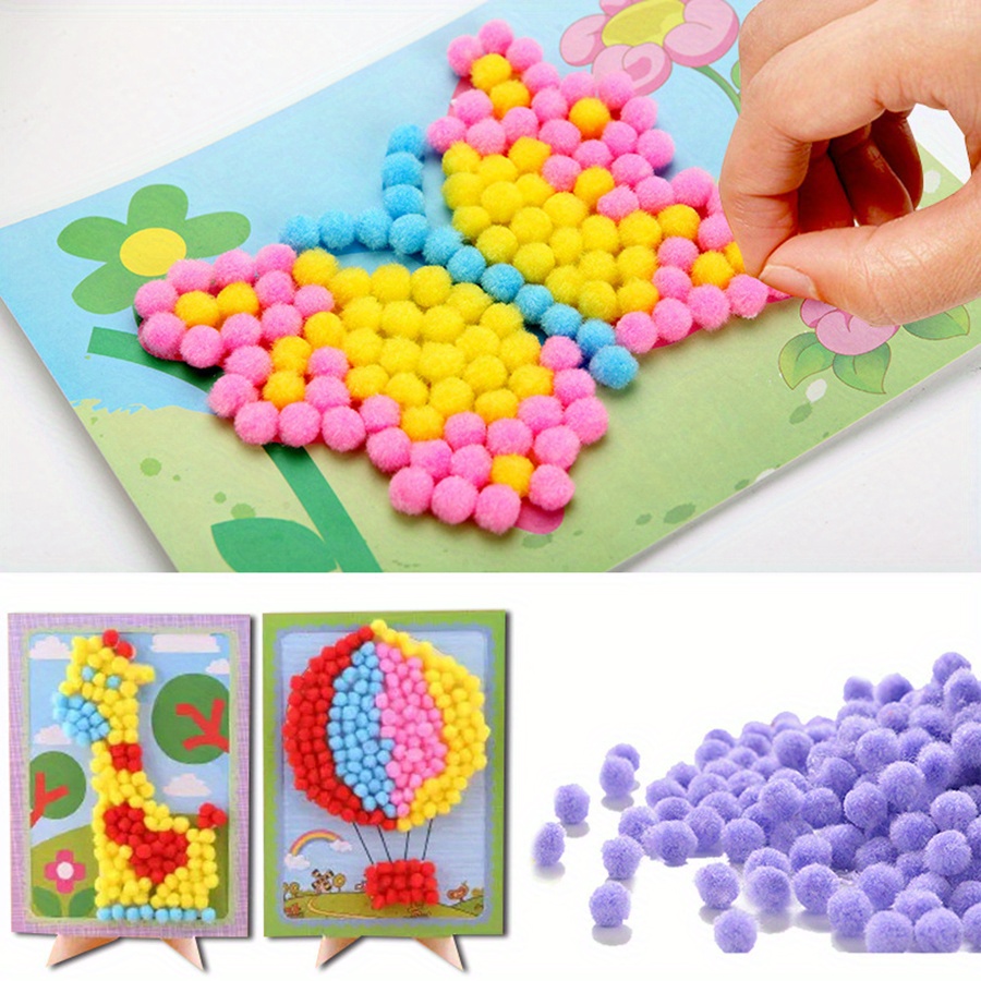 2pcs 16x21cm Colorful Pom-Pom  - Art Craft Painting avaliação e preço
