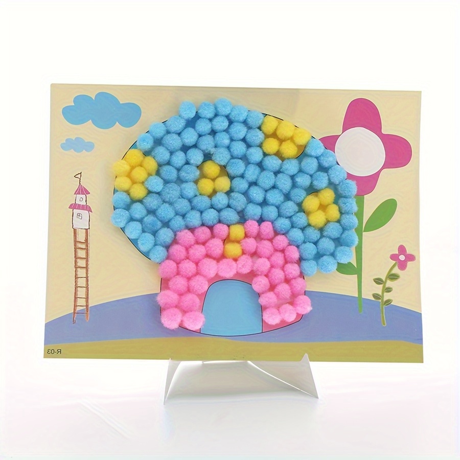 2pcs 16x21cm Colorful Pom-Pom  - Art Craft Painting avaliação e preço
