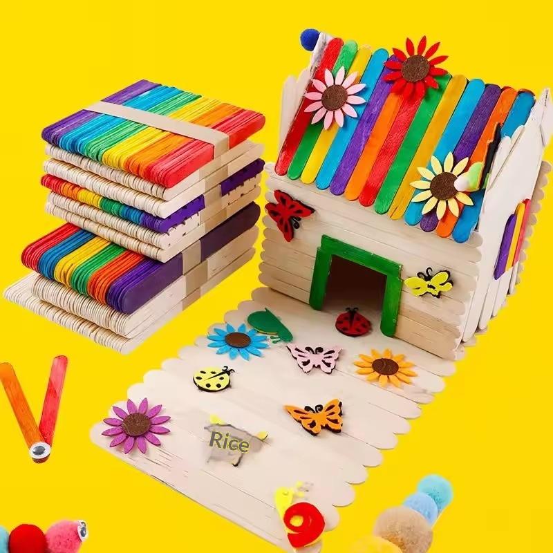 Bulk Colorful Wooden Ice Cream - Art Craft Ice Cream avaliação e preço