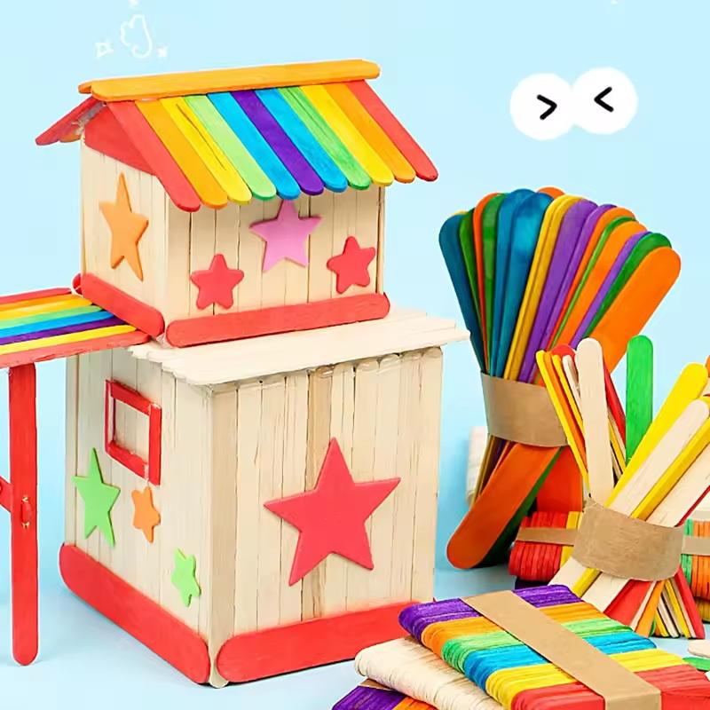 Bulk Colorful Wooden Ice Cream - Art Craft Ice Cream avaliação e preço