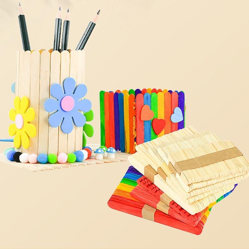 Bulk Colorful Wooden Ice Cream - Art Craft Ice Cream avaliação e preço