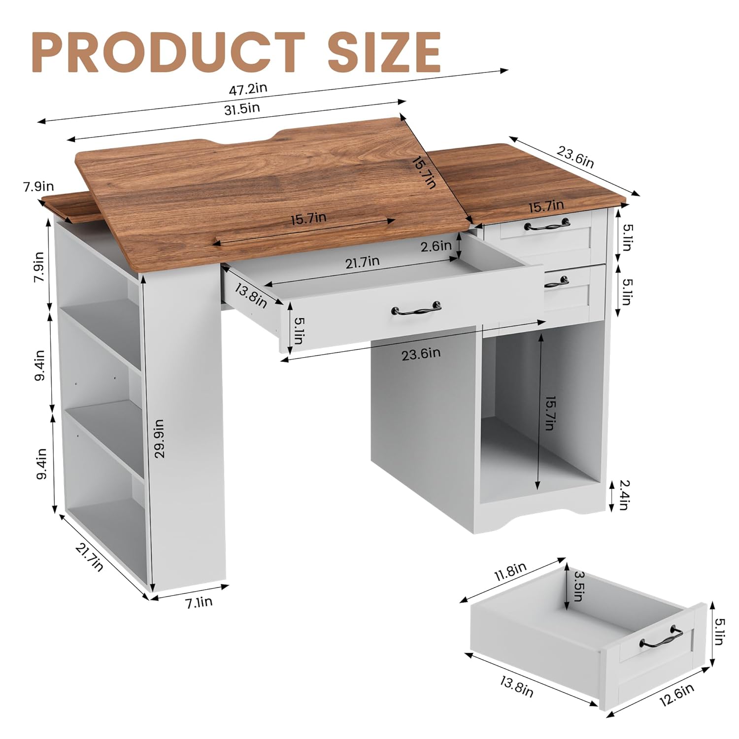 Drafting Table with Storage Ca - Art & Craft Paper Ideas For Kids avaliação e preço