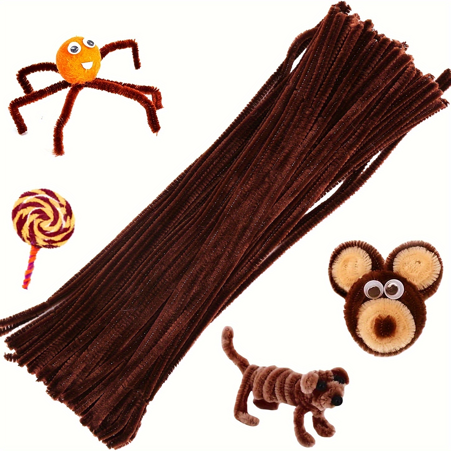 100 Pcs Coffee Pipe Cleaners,P - Art Craft Activity avaliação e preço