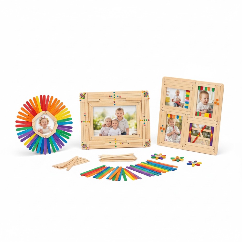 50Pcs Colored Wooden Popsicle  - Art Craft Ice Cream avaliação e preço