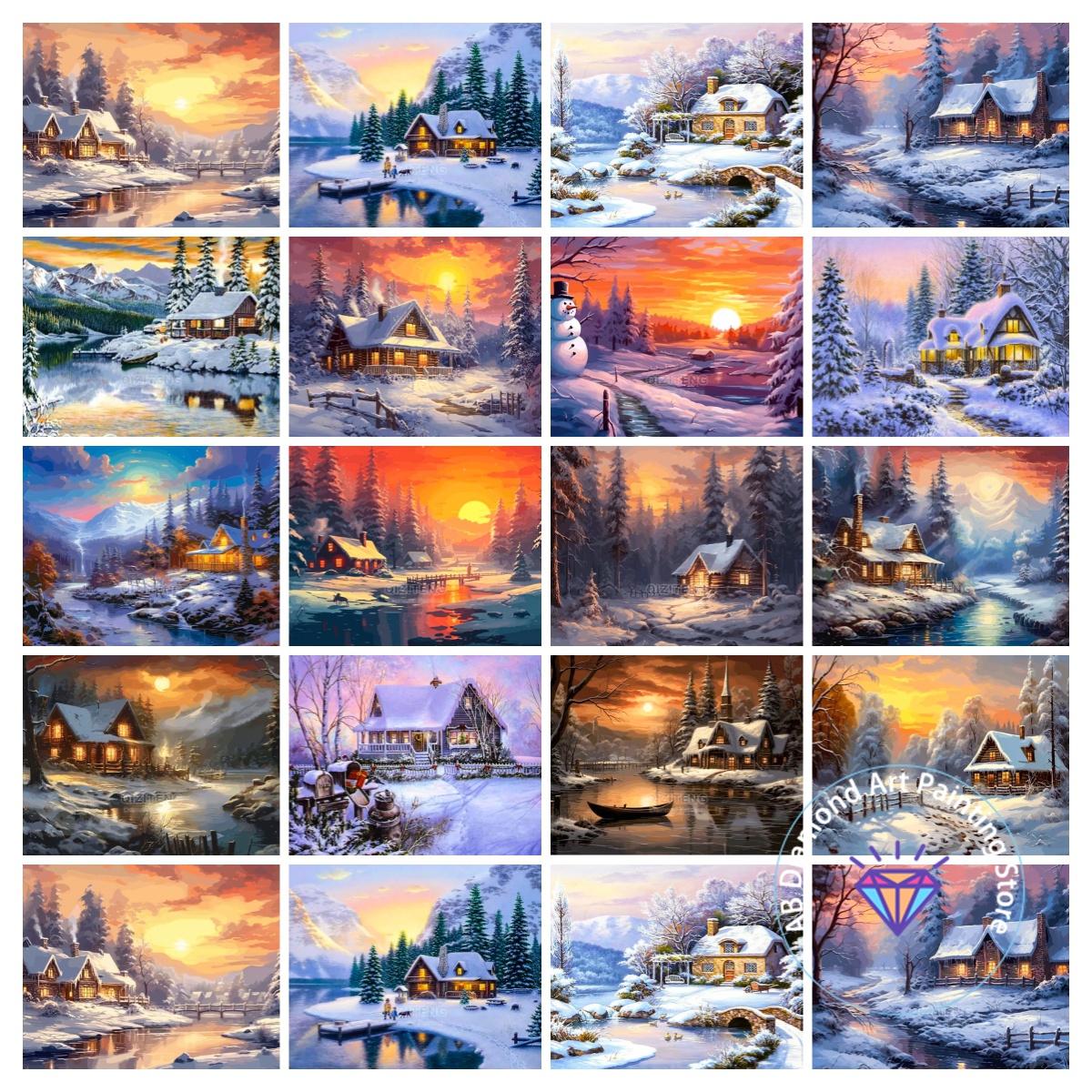Winter Snow Scene AB Diamond P - Art Craft Winter avaliação e preço