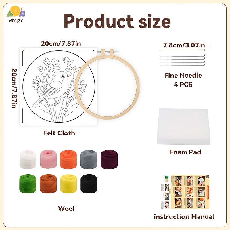 Robin & Daisy Felt Embroidery  - Punch Needle Kit avaliação e preço