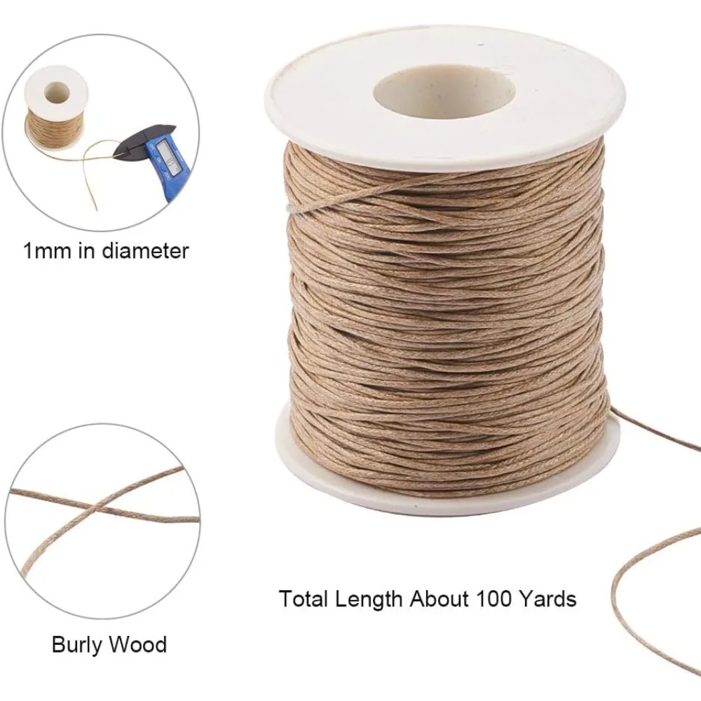 100 Yards Waxed Cord Cotton, W - Macrame Cord Cotton avaliação e preço