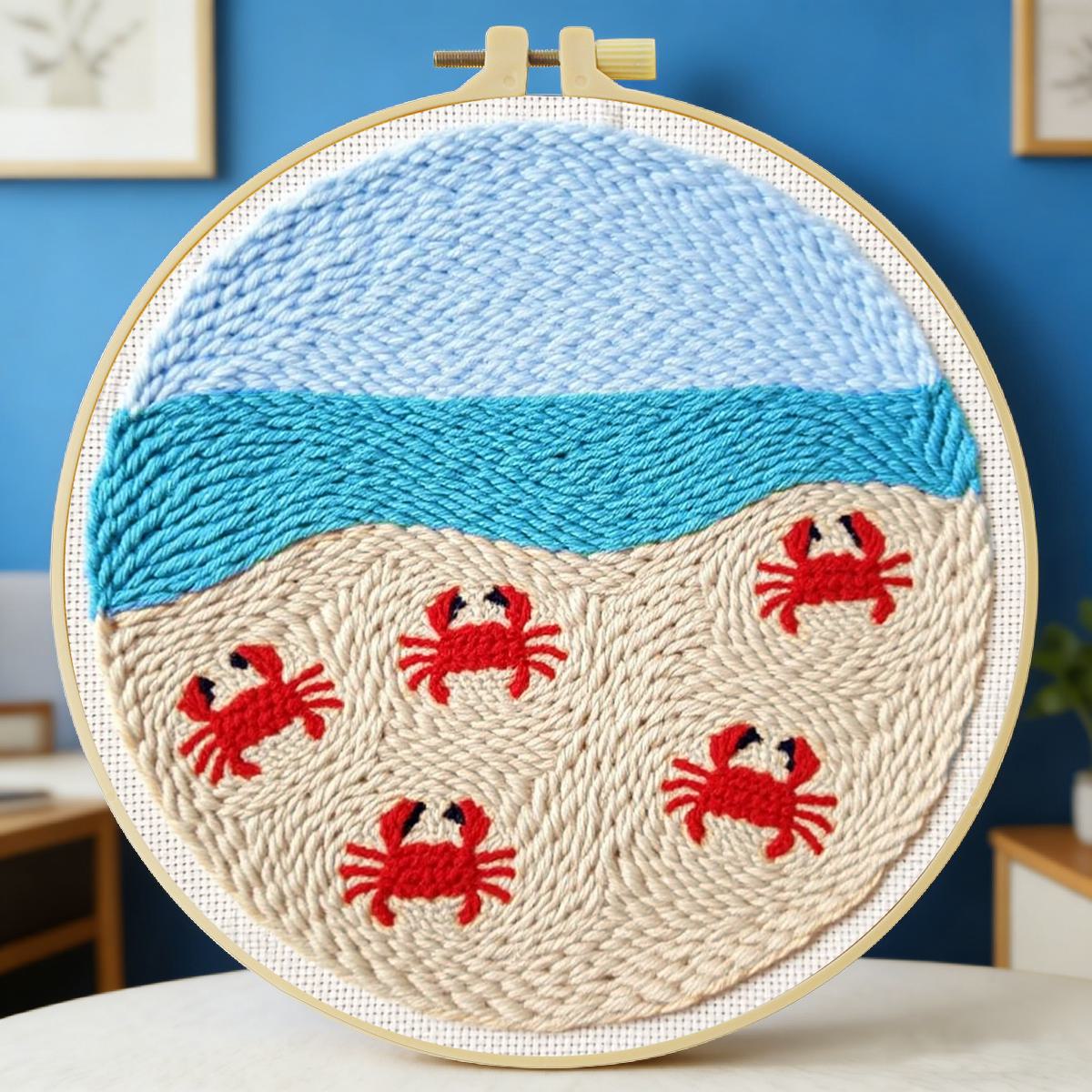 20X20CM/7.87inch Animal - Crab - Punch Needle Kit avaliação e preço