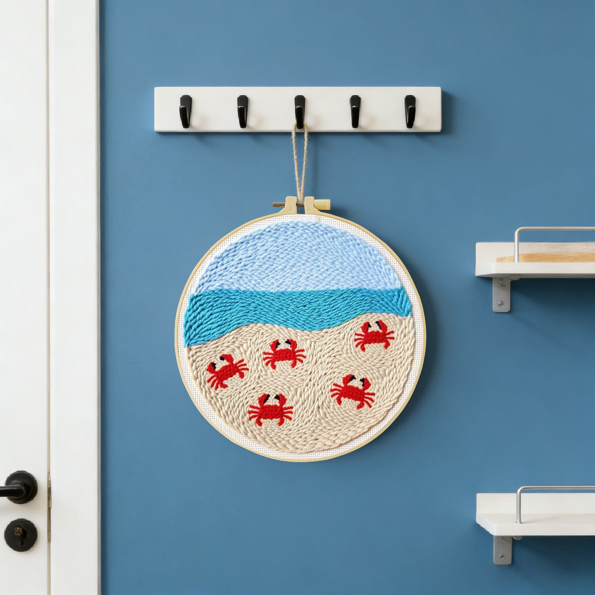 20X20CM/7.87inch Animal - Crab - Punch Needle Kit avaliação e preço
