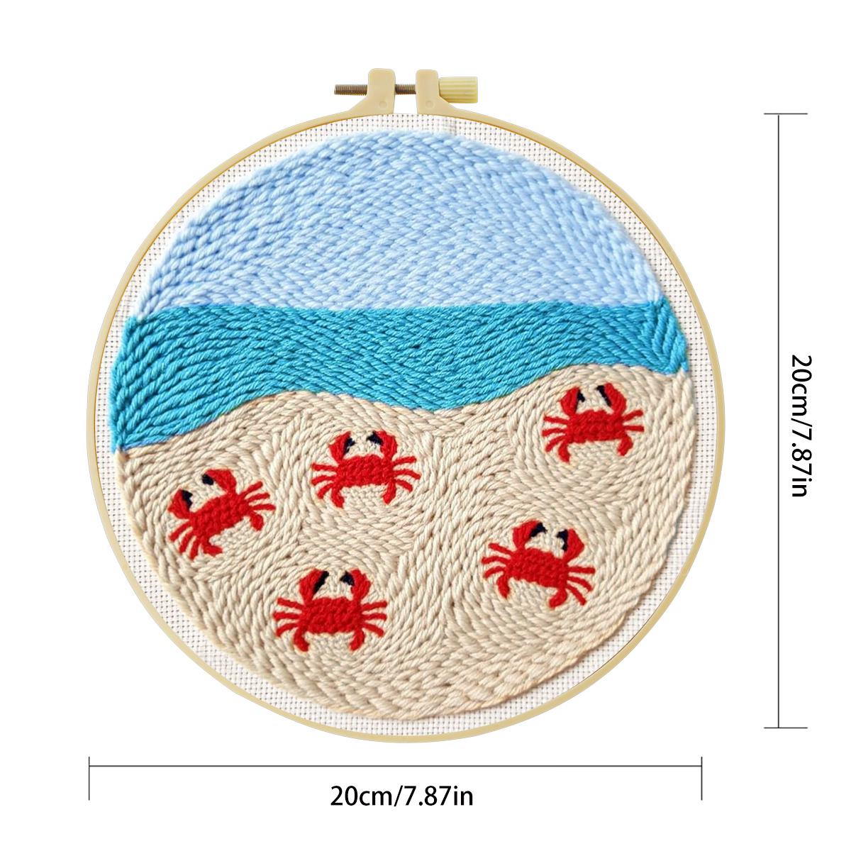 20X20CM/7.87inch Animal - Crab - Punch Needle Kit avaliação e preço