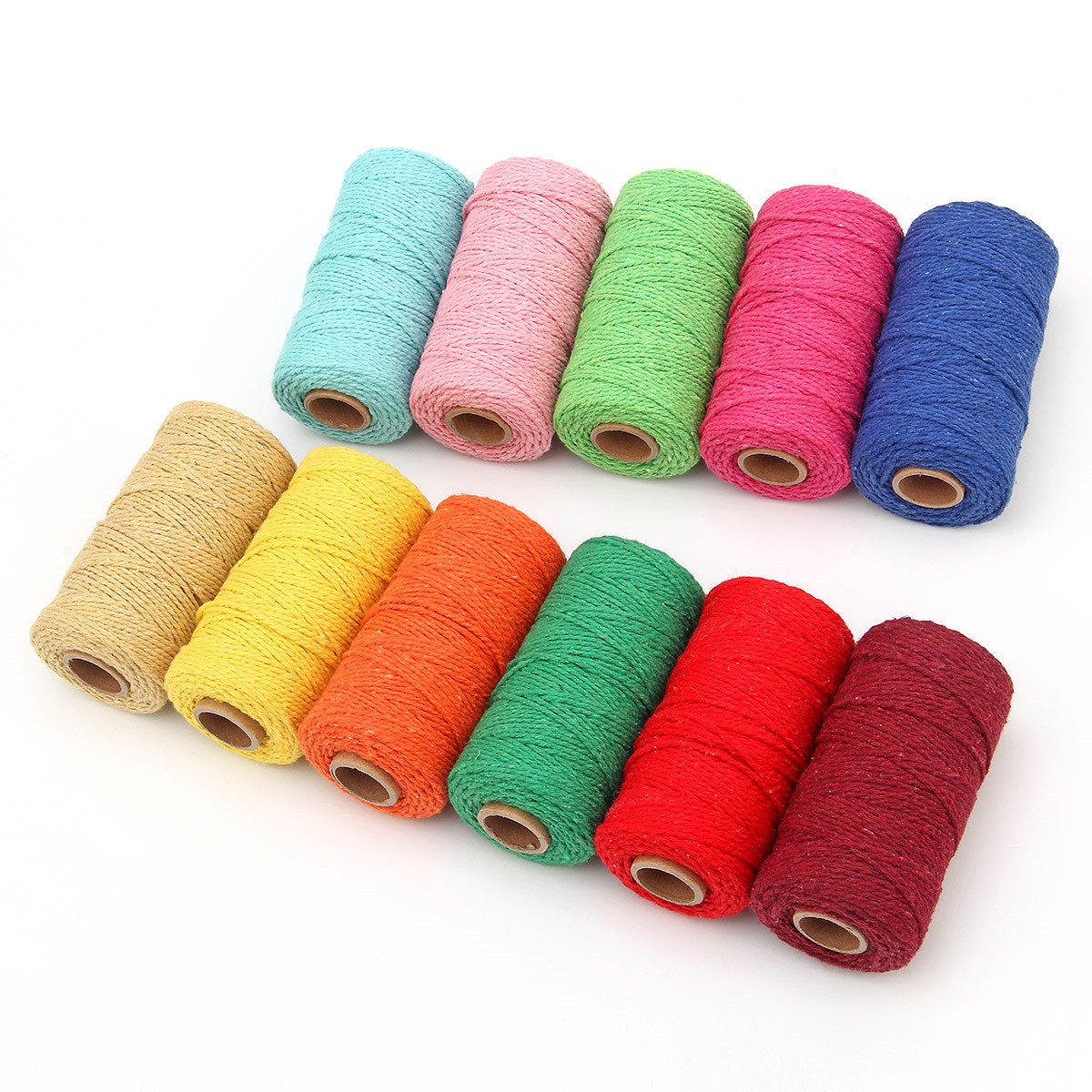 2mm Rope Twisted-Cord 100m Cot - Macrame Cord Cotton avaliação e preço