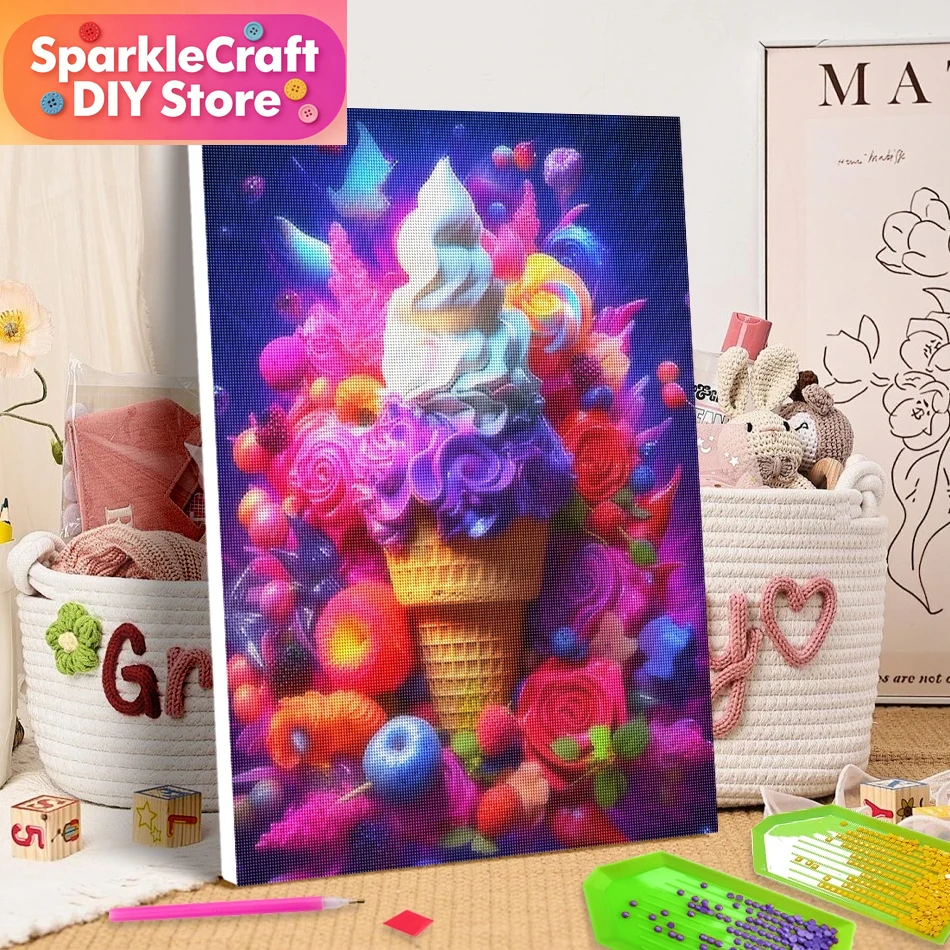 1pc frameless  5D Diamond Pain - Art Craft Ice Cream avaliação e preço
