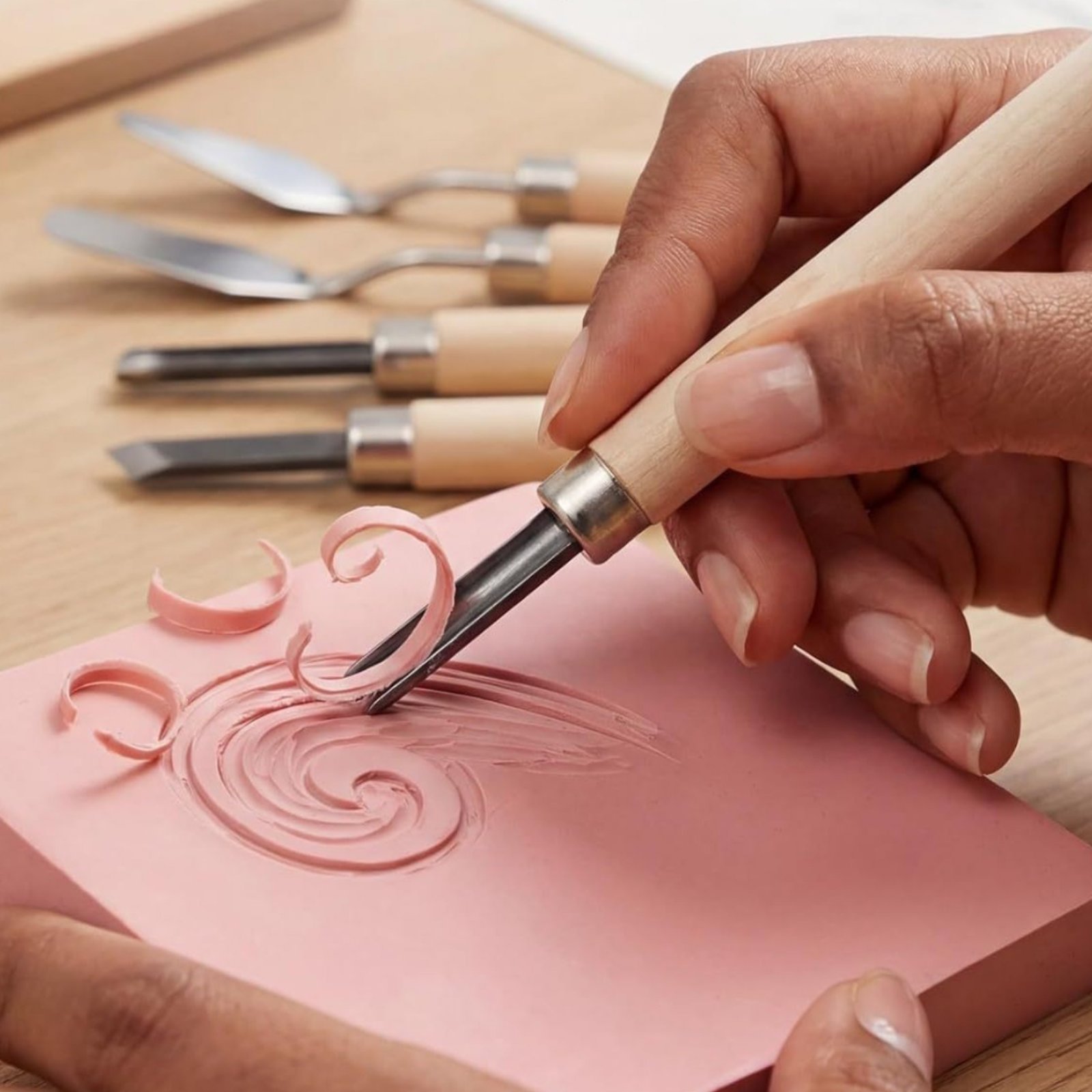 9 Pieces Linoleum Carving Kit  - Lino Printing Block avaliação e preço