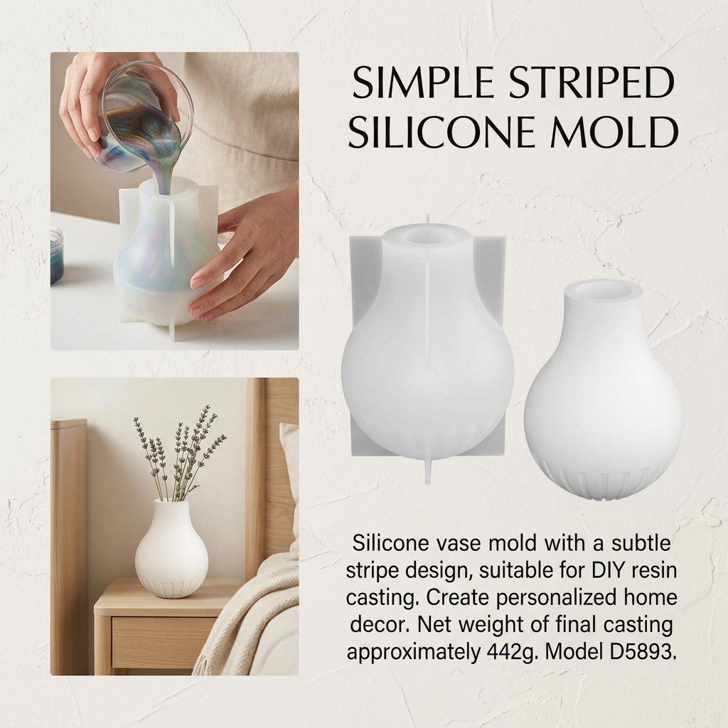 Silicone Vase Mold with Stripe - Art Craft Party avaliação e preço