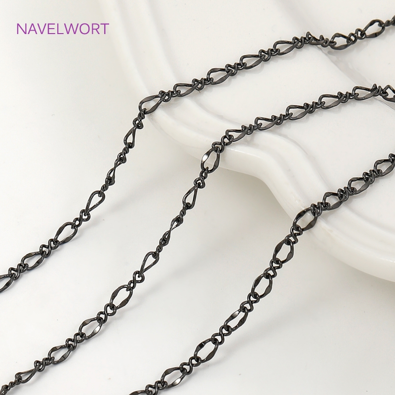 Black Color Oval Thin Chains F - Art Craft Activity avaliação e preço