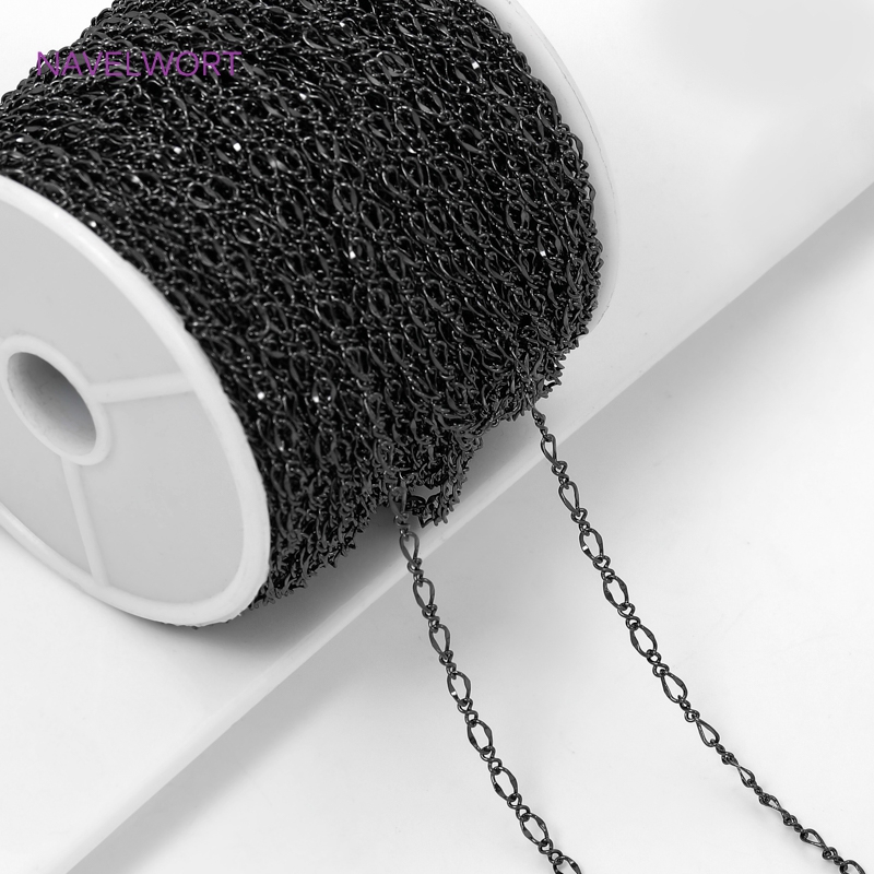 Black Color Oval Thin Chains F - Art Craft Activity avaliação e preço