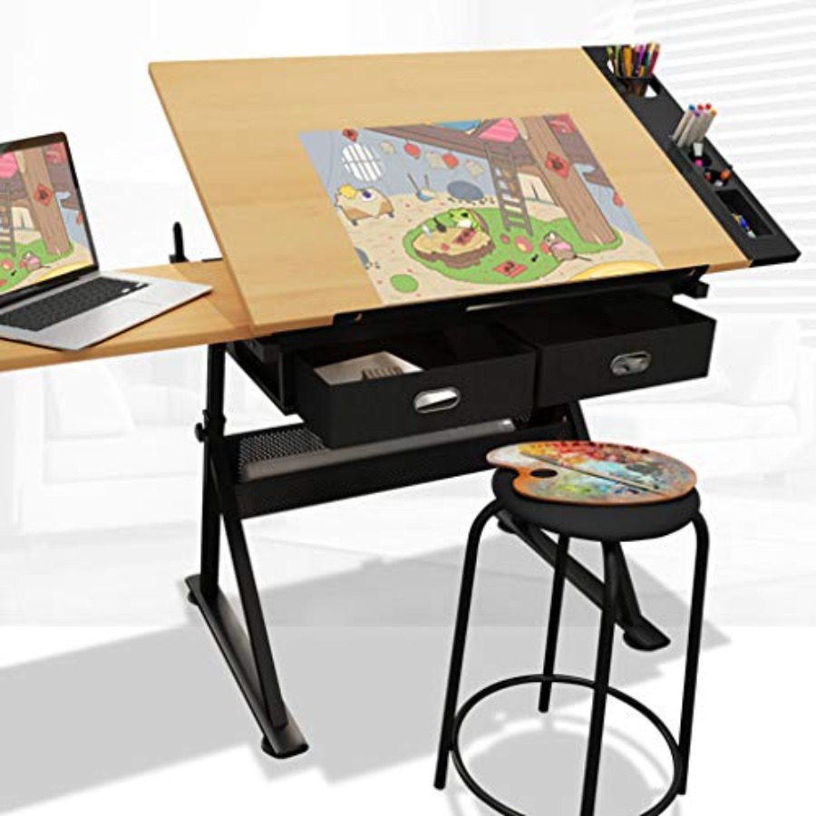 Drafting Table with Storage He - Art & Craft Paper Ideas For Kids avaliação e preço