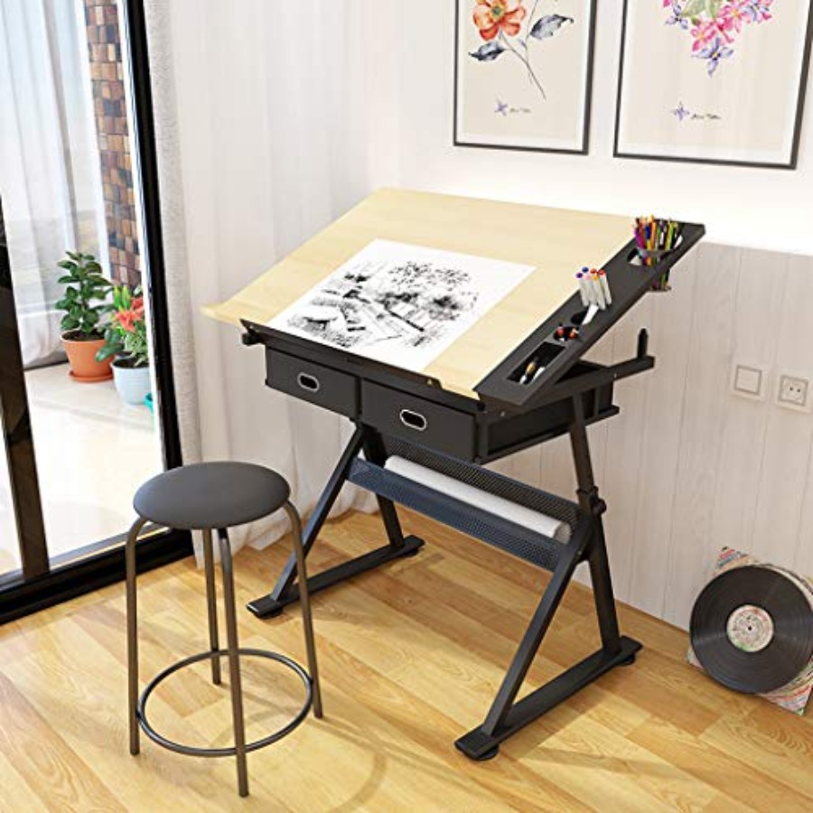Drafting Table with Storage He - Art & Craft Paper Ideas For Kids avaliação e preço