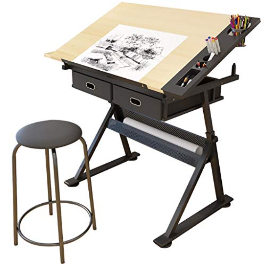 Drafting Table with Storage He - Art & Craft Paper Ideas For Kids avaliação e preço