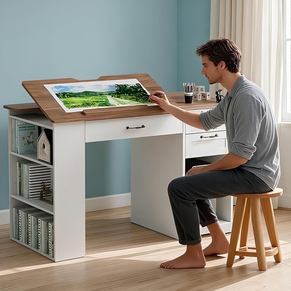 Adjustable Desk with Storage a - Art & Craft Paper Ideas For Kids avaliação e preço