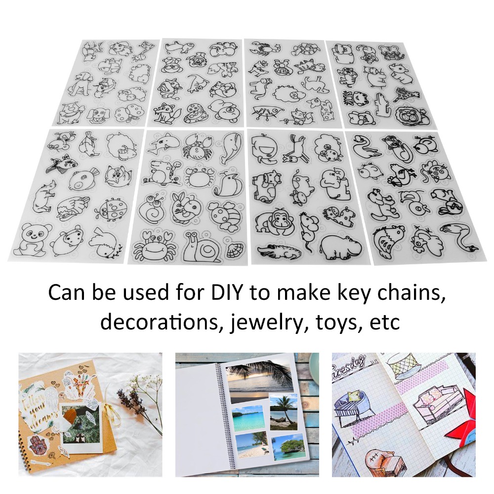 8 PCS Cute Animal Heat Shrink  - Craft And Art Difference avaliação e preço