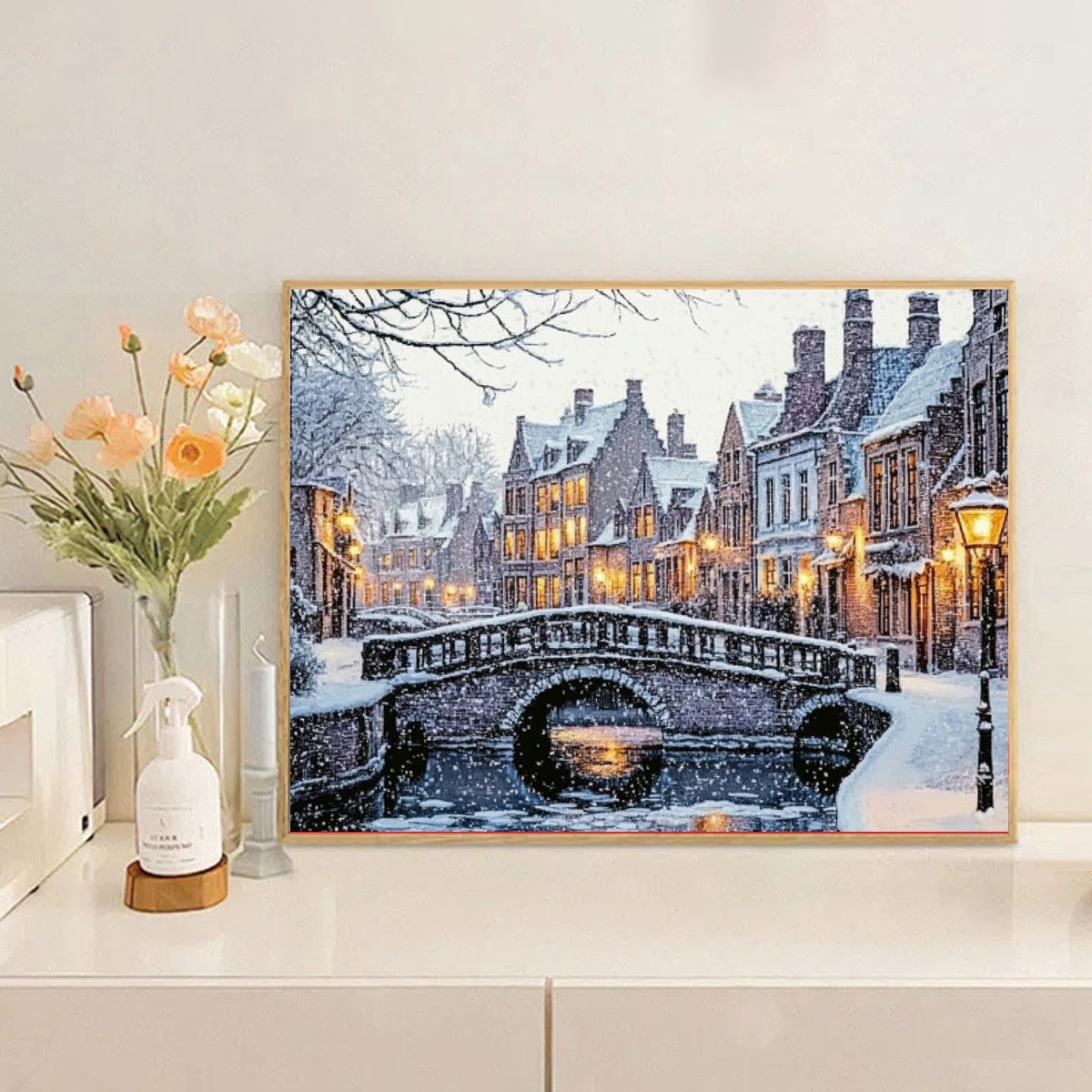 The city in winter 30X40CM/11. - Art Craft Winter avaliação e preço