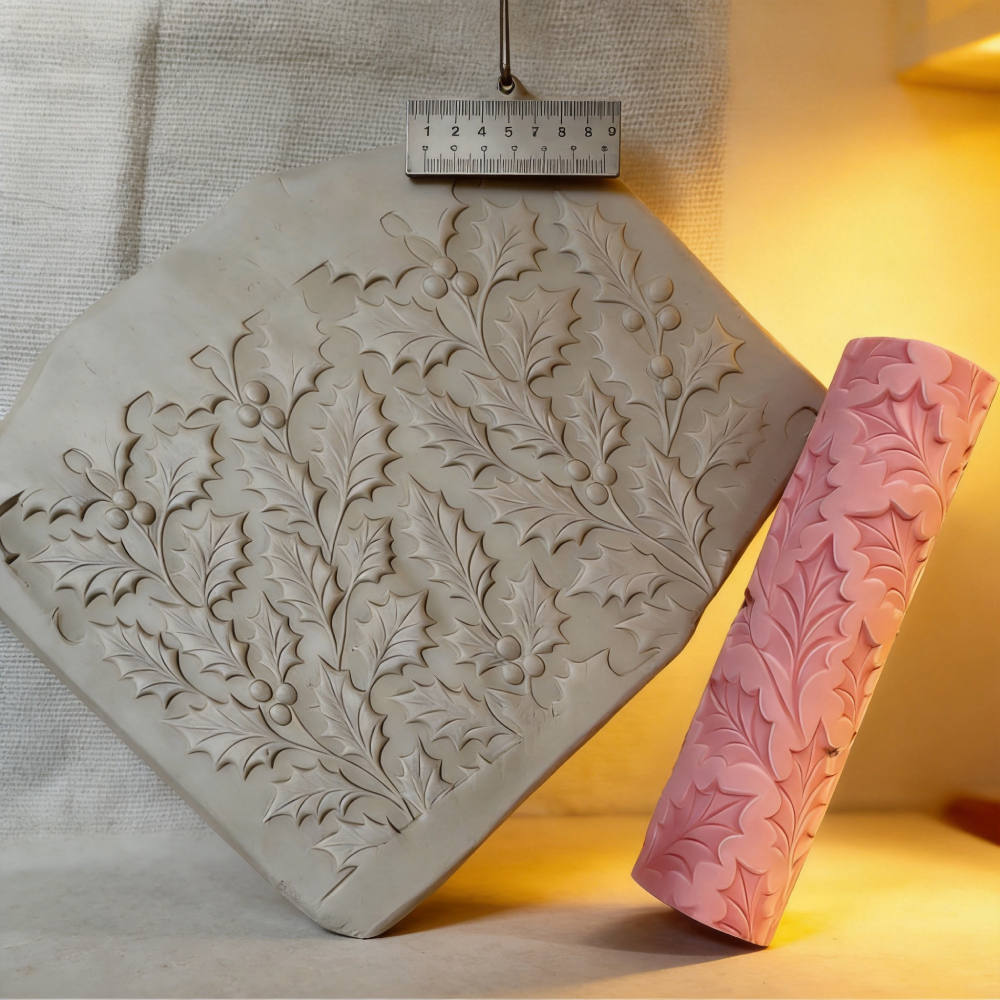 Winter Holly Leaf Clay Relief  - Art Craft Winter avaliação e preço