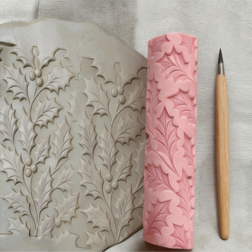 Winter Holly Leaf Clay Relief  - Art Craft Winter avaliação e preço