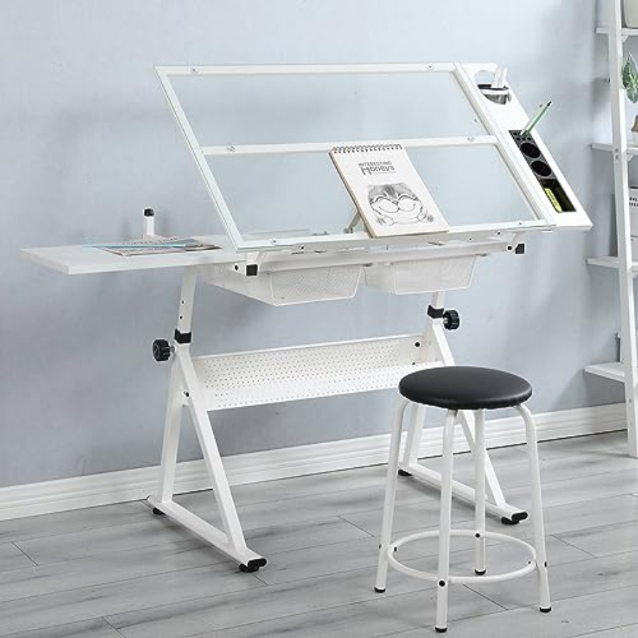 Drafting Table with Stool Mode - Art & Craft Paper Ideas For Kids avaliação e preço