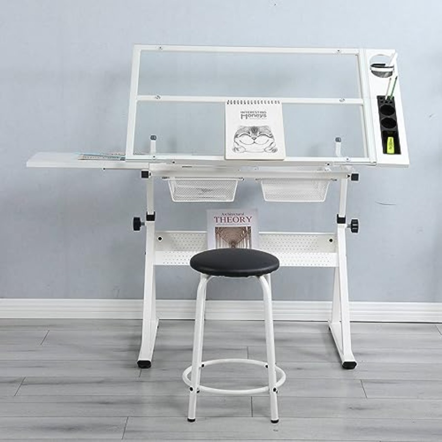 Drafting Table with Stool Mode - Art & Craft Paper Ideas For Kids avaliação e preço
