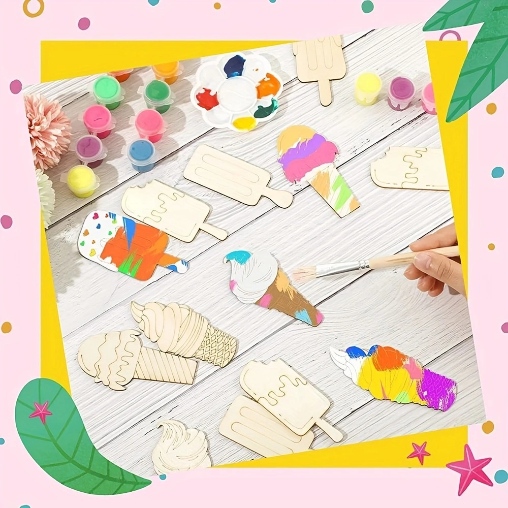 6/30pcs Ice Cream Wood Cutouts - Art Craft Ice Cream avaliação e preço