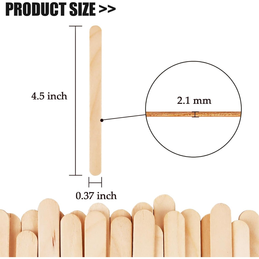 200Pcs  Natural Birch Wood Cra - Art Craft Ice Cream avaliação e preço