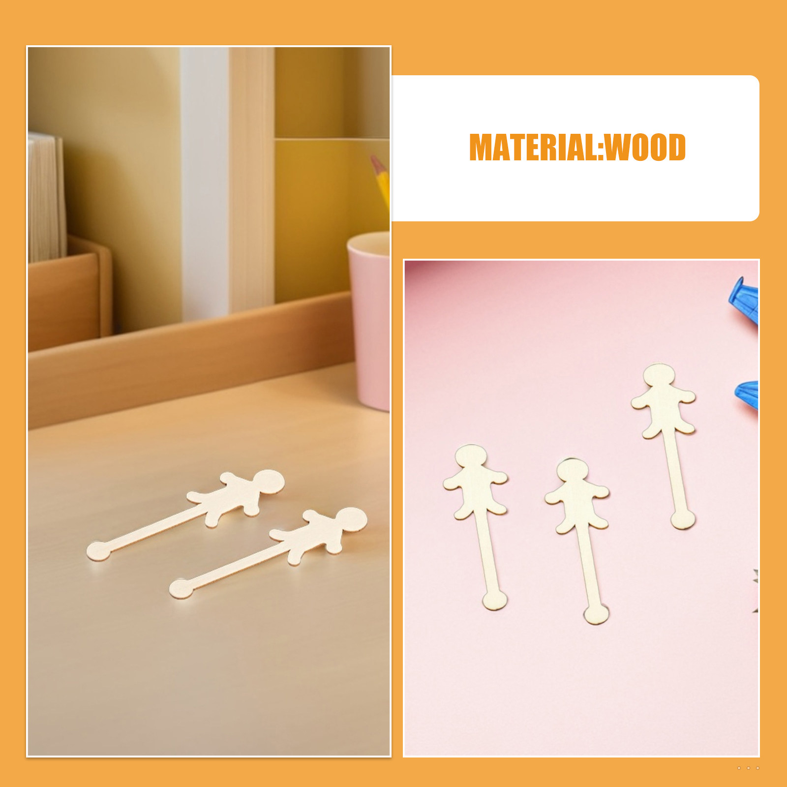 100Pcs Craft Sticks Wood Peopl - Art Craft Ice Cream avaliação e preço