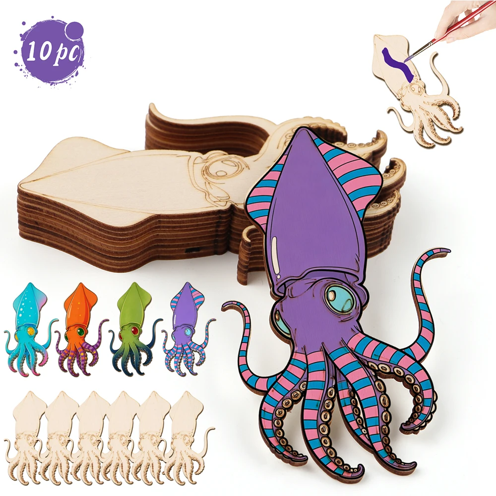 10pcs/set Unfinished Wood Craf - Art & Craft Paper Ideas For Kids avaliação e preço